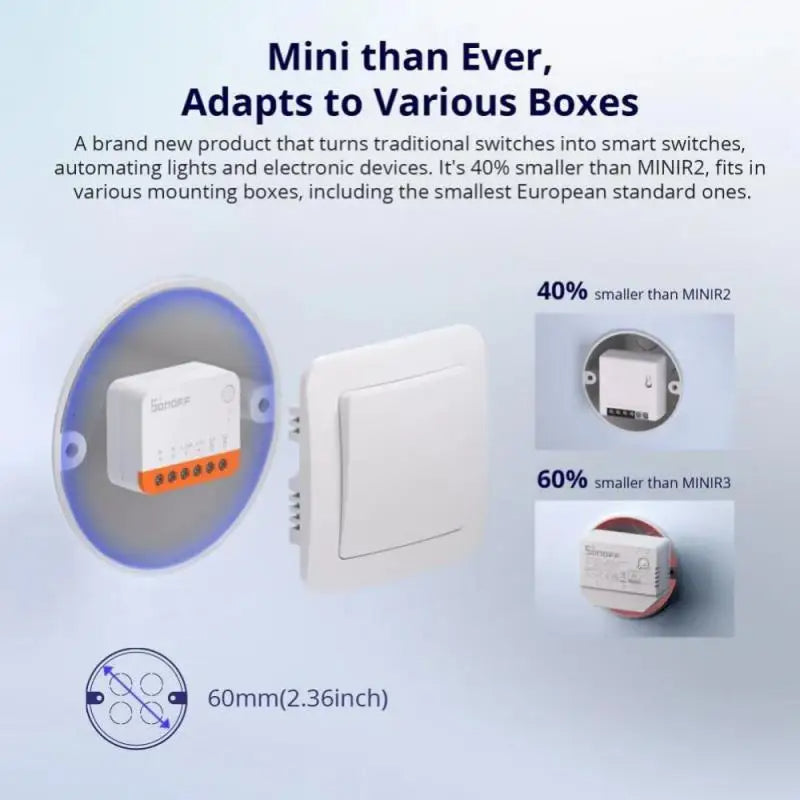 SONOFF MINIR4 Wi-Fi Smart Switch 10A Mini Smart Home Relay Module