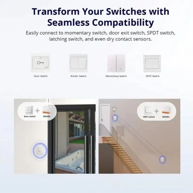 SONOFF MINIR4 Wi-Fi Smart Switch 10A Mini Smart Home Relay Module
