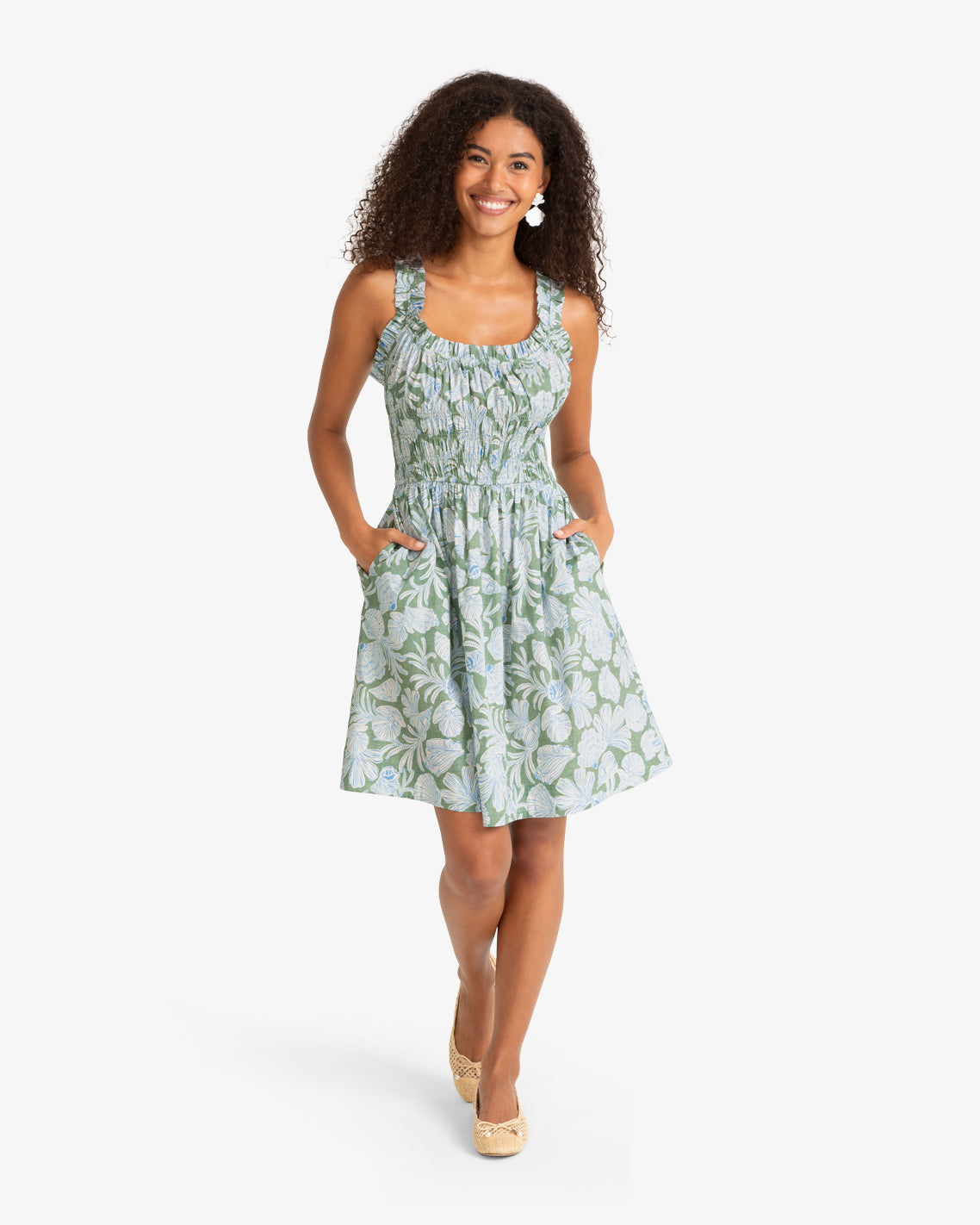 Morgan Mini Dress in Two Tone Shell