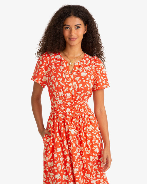 Hollie Midi Dress in Floral Poppy