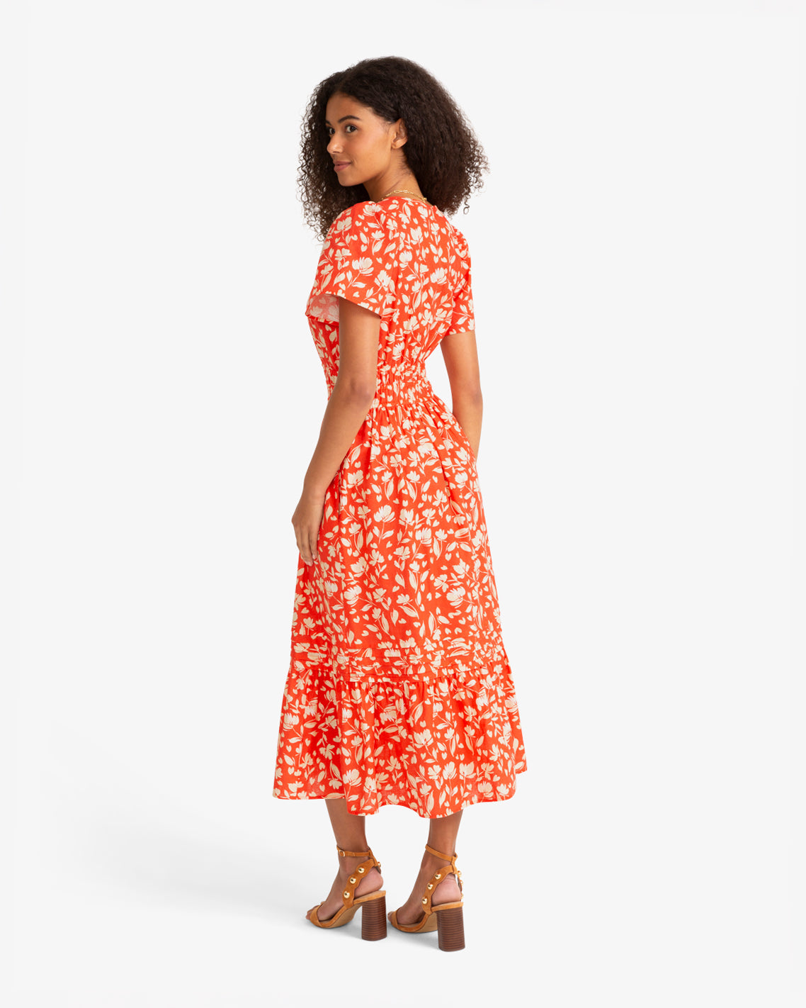 Hollie Midi Dress in Floral Poppy