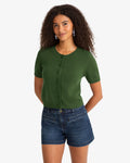 Short Sleeve Puff Sleeve Cardigan