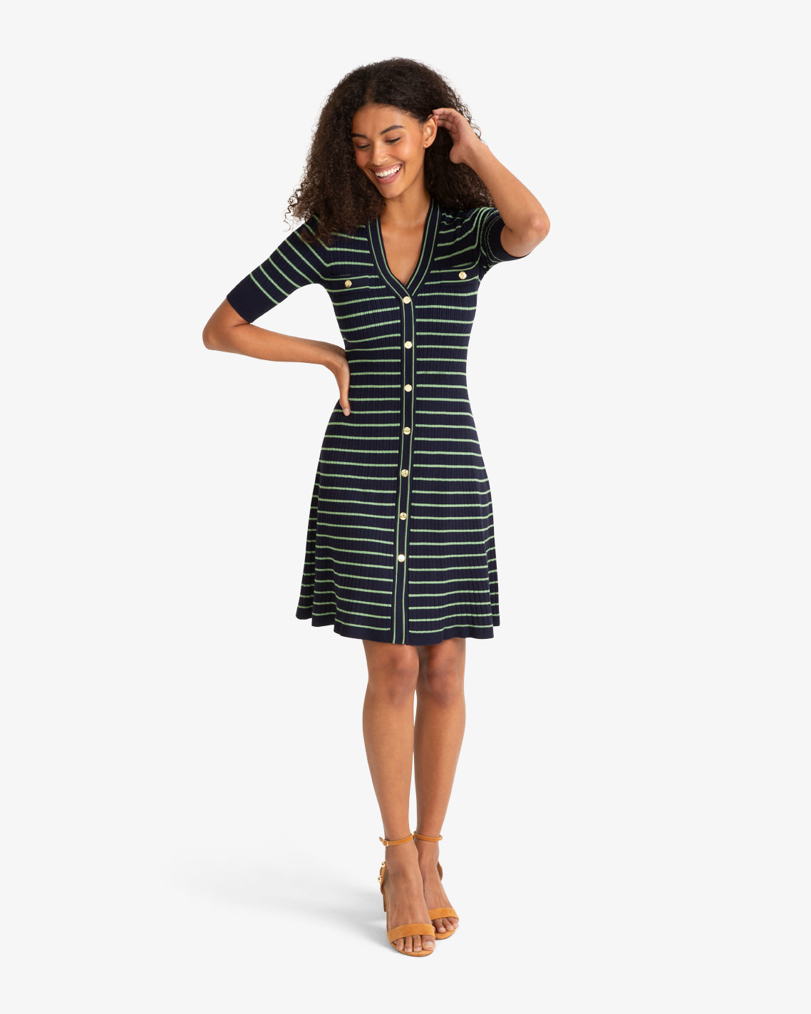 Judy Striped Knit Dress