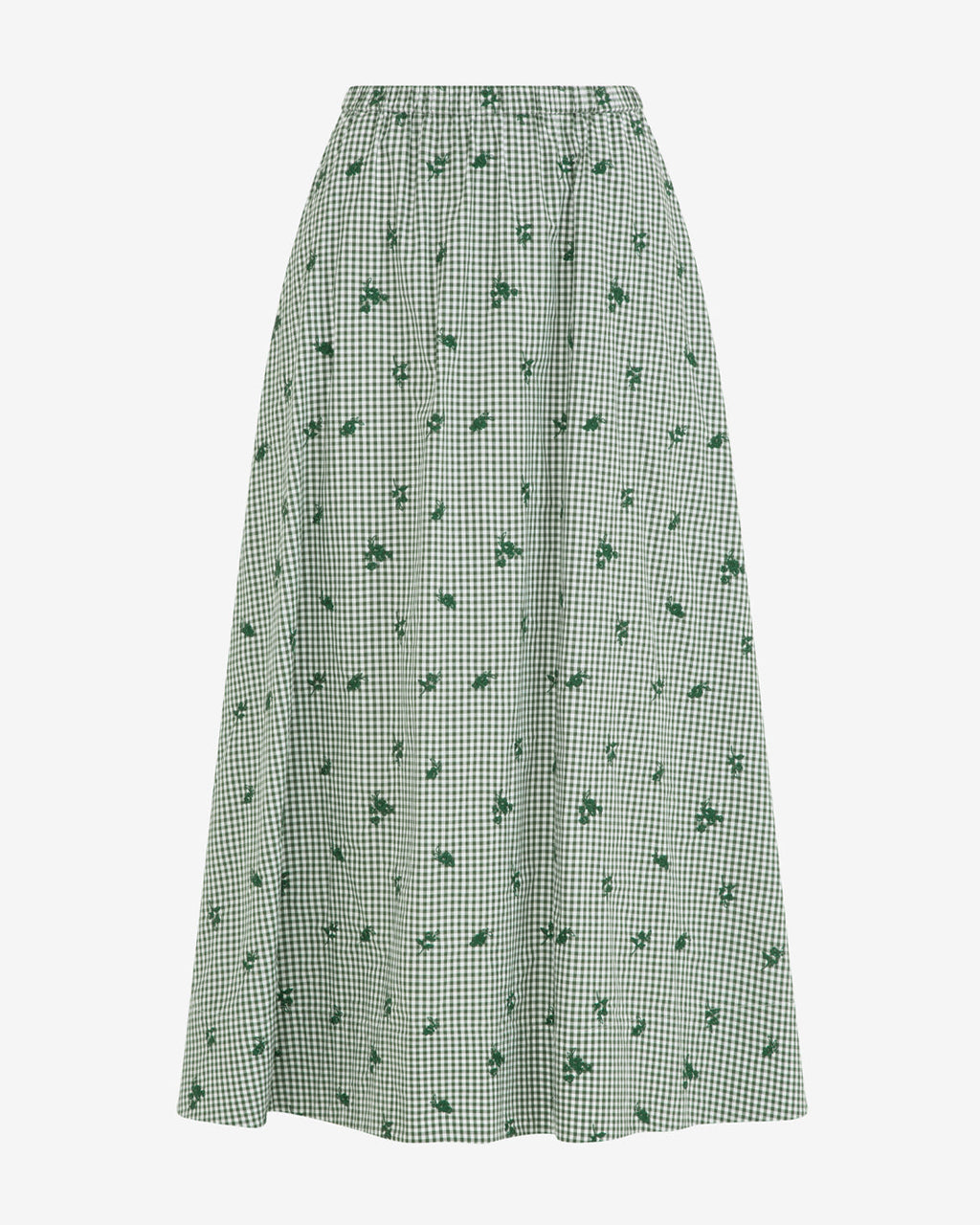 Midi Skirt in Green Gingham